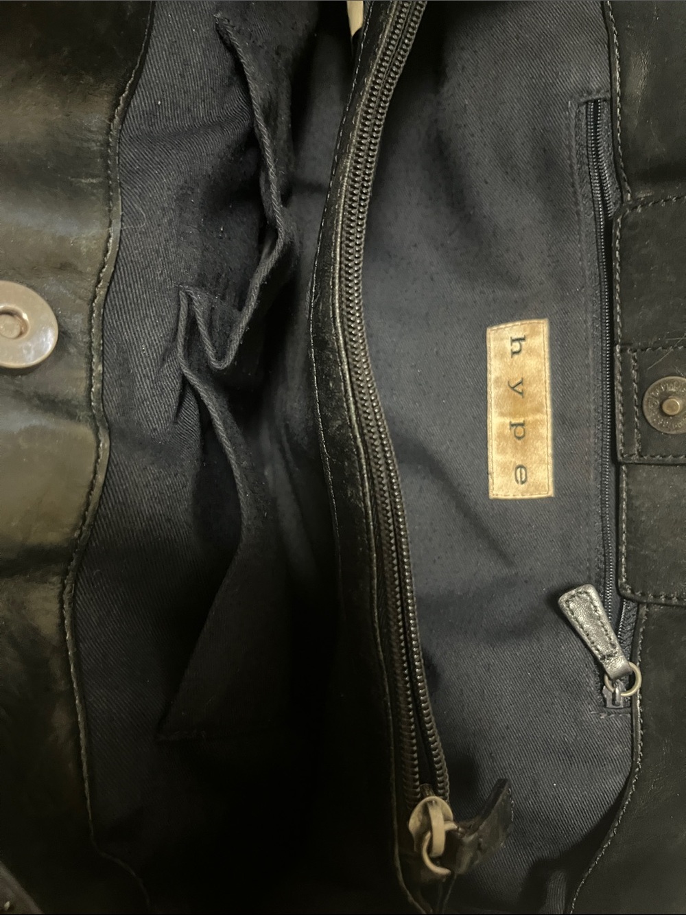 Hype Black Shoulder Bag with Silver Buckles - Picture 3 of 3